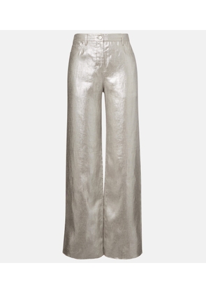 'S Max Mara Malika metallic linen wide-leg pants