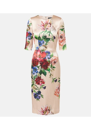 Dolce&Gabbana Floral satin midi dress