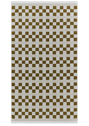 BAINA Busby Pool Towel in Caper & Chalk - Olive,White. Size all.