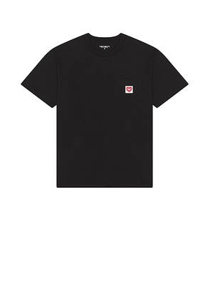 Carhartt WIP Short Sleeve Pocket Heart T-Shirt in Black & Red - Black. Size L (also in ).