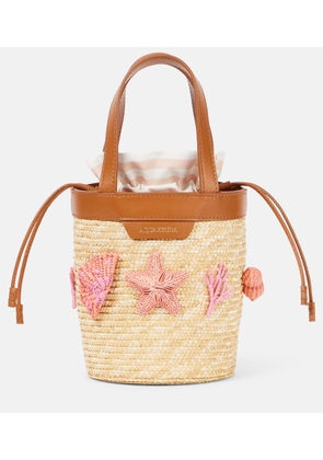 Aquazzura Marea Small applique raffia bucket bag