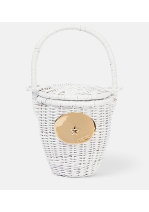 Patou Iconic embellished wicker bucket bag