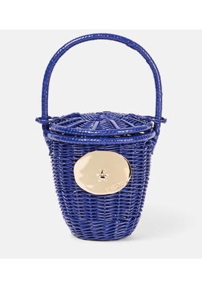 Patou Iconic embellished wicker bucket bag