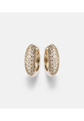 Sydney Evan Puffy 14kt gold hoop earrings with diamonds