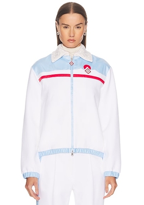 Casablanca Zip Up Jacket in White - White. Size L (also in M).