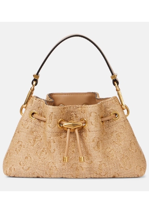 Jimmy Choo Bon Bon Small raffia bucket bag