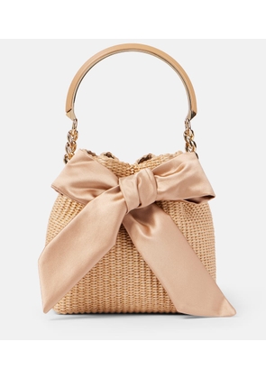 Jimmy Choo Bon Bon raffia bucket bag