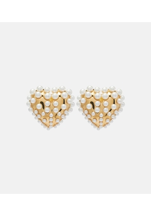 Oscar de la Renta Faux pearl-embellished clip-on earrings