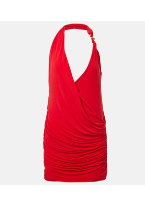 Balmain Draped halterneck jersey minidress
