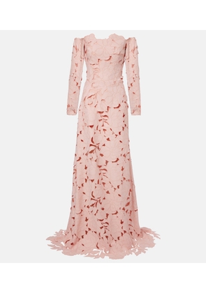 Costarellos Kasia floral off-shoulder lace gown