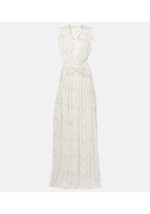 Costarellos Luccia cutout silk jacquard gown