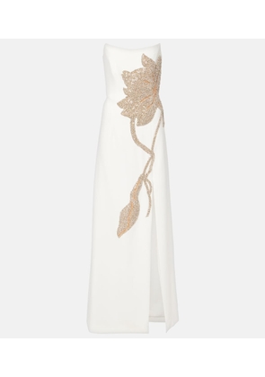 Costarellos Fara embellished crepe bustier gown