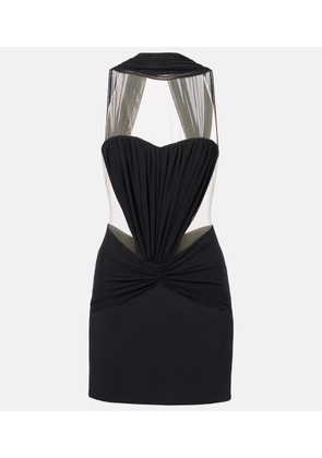 David Koma Scarf-detail ruched minidress