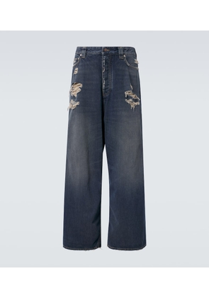 Balenciaga Distressed mid-rise wide-leg jeans