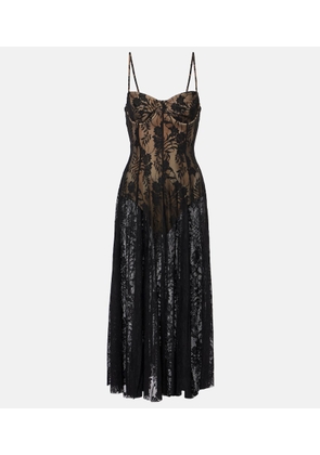 Norma Kamali Floral lace slip dress