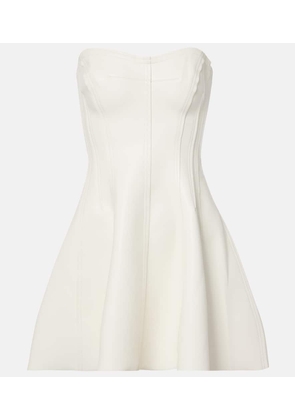 Norma Kamali Grace floral-applique faux leather minidress