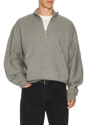 AGOLDE Idris Quarter Zip Sweater in Grey Heather - Grey. Size S (also in M, L, XL/1X).
