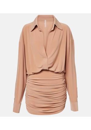Norma Kamali Shirred shirt dress