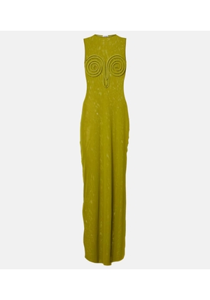 Jean Paul Gaultier Applique mesh maxi dress