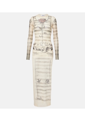 Jean Paul Gaultier Trompe lâoeil mesh maxi dress