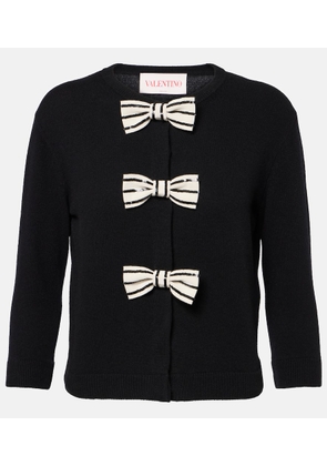 Valentino Bow-detail virgin wool cardigan