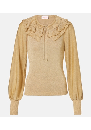 Valentino Ruffled lame sweater