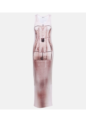 Jean Paul Gaultier Trompe l'oeil cotton-blend maxi dress