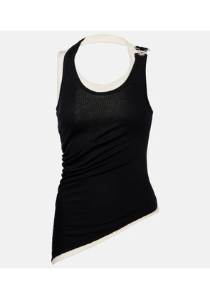 Jean Paul Gaultier Layered cotton jersey tank top