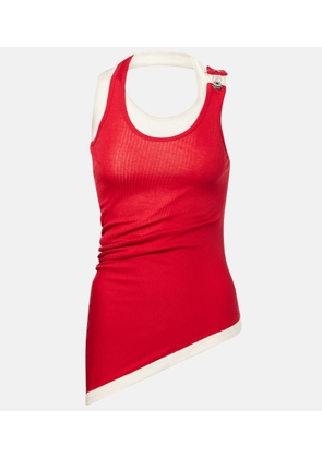 Jean Paul Gaultier Layered cotton jersey tank top
