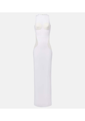 Jean Paul Gaultier Paneled semi-sheer tulle maxi dress