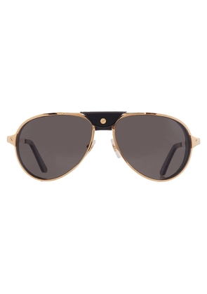 Cartier Santos de Cartier Polarized Grey Pilot Mens Sunglasses CT0296S 001 61