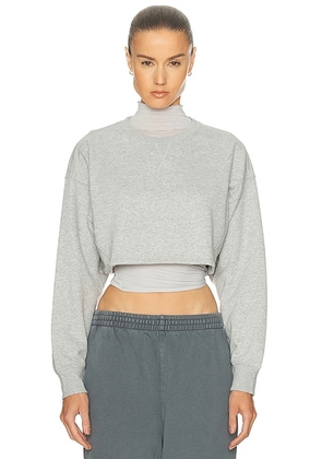 Beyond Yoga Luxefleece Boxy Pullover Sweatshirt in Light Heather Gray - Grey. Size L (also in M).
