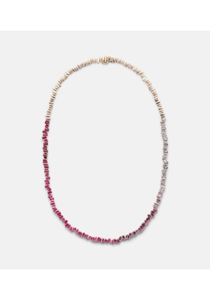 Suzanne Kalan Bold 18kt rose gold necklace with diamonds and sapphires