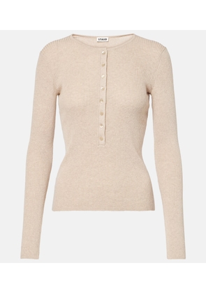 Staud Macaw cotton and cashmere Henley shirt