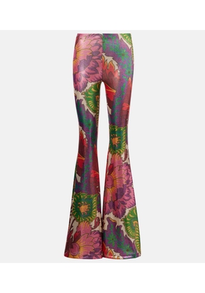 Etro Semi-sheer flared jersey pants