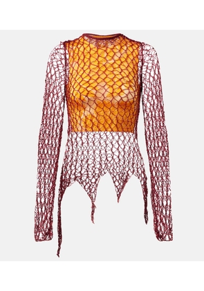 Etro Open-knit sweater and printed crop top set