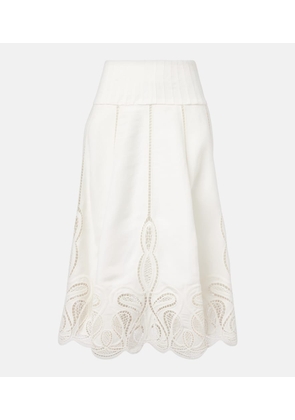 Simkhai Kaius lace-trimmed line-blend midi skirt