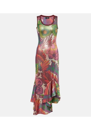 Etro Printed satin maxi dress
