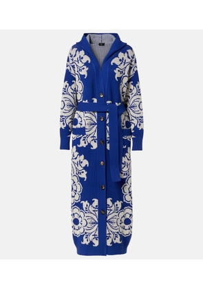 Etro Floral waffle-knit hooded cardigan