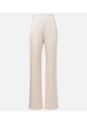 Tove High-rise satin straight pants