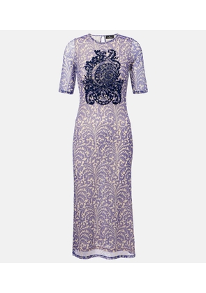 Etro Printed mesh midi dress
