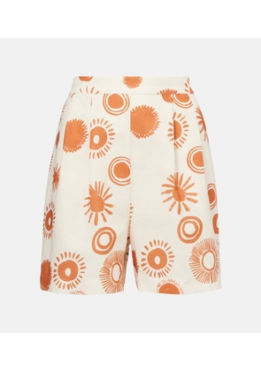 Asceno Dallas printed linen and cotton shorts