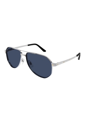 Cartier Santos de Cartier Polarized Blue Pilot Mens Sunglasses CT0461S 002 60