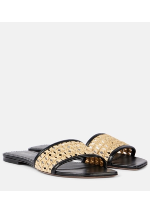 Paris Texas Ava 50 leather-trimmed mules