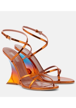 Paris Texas Nina 105 mirrored leather wedge sandals