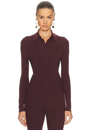 Dries Van Noten Tielt Cardigan in Burgundy - Burgundy. Size L (also in S, M, XS).