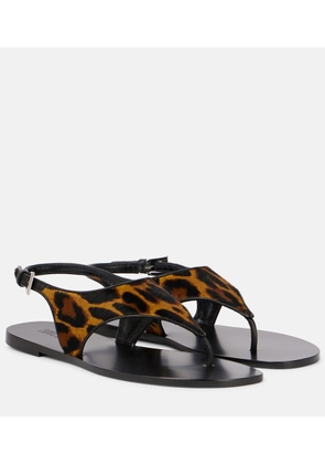 Paris Texas Amalfi leopard-print calf hair thong sandals