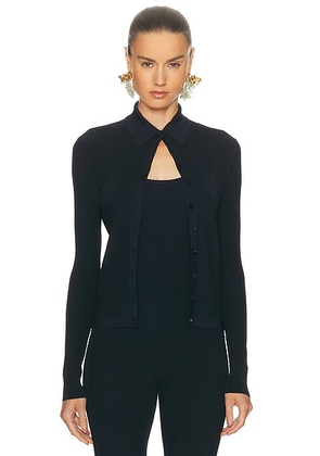 Dries Van Noten Tielt Cardigan in Navy - Navy. Size L (also in S, M).