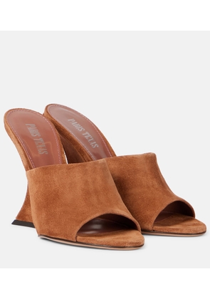Paris Texas Nina suede wedge mules