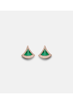 Bvlgari Divas' Dream 18kt rose gold earrings with malachite and diamonds